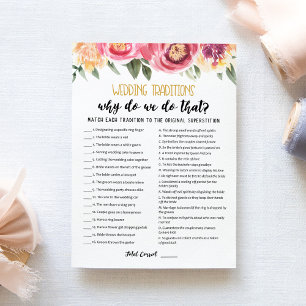 Hochzeitstraditionen mit Answers-Spielkarte Einladung