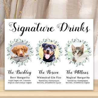 Hochzeitstrunk für Haustiere Personalisiert 3 Foto Poster