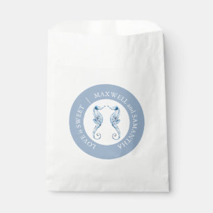 Hochzeitstüten am Strand Wasserfarbe Seepferdchen Geschenktütchen