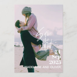 Hochzeitsüberlagerung Foto Modernes Design Save th Einladung