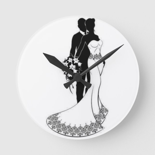Hochzeitsuhr Runde Wanduhr (Vorderseite)
