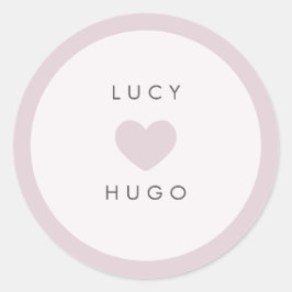 Hochzeitsumschlag - Aufkleber mit rosa Herz