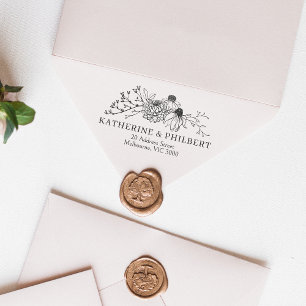 Hochzeitsumschlag Rücksendeadresse Briefmarke Gummistempel