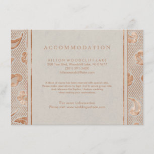 Hochzeitsunterkunft in Kraft gold Spitzenland Begleitkarte