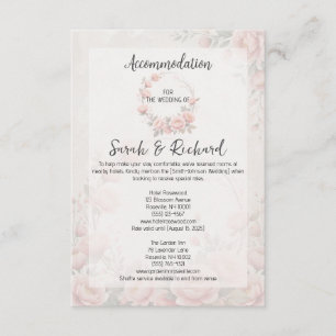 Hochzeitsunterkunft in Paper Garden Blush Begleitkarte