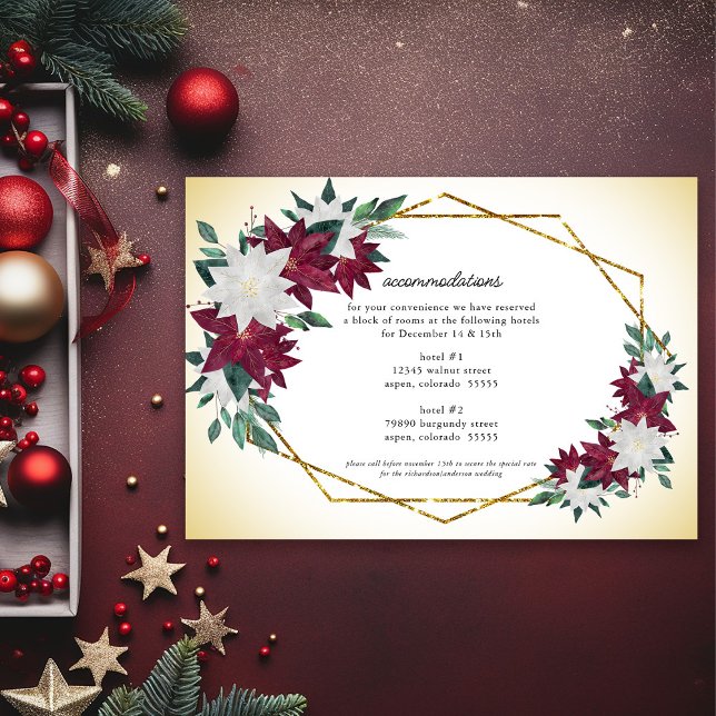 Hochzeitsunterkünfte in Burgund Poinsettia RSVP Karte (Von Creator hochgeladen)