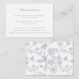 Hochzeitsunterkünfte in Dusty Blue Floral Begleitkarte
