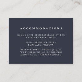 Hochzeitsunterkünfte in Navy Blue Solid Color Begleitkarte