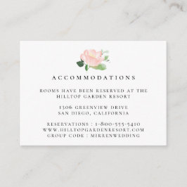 Hochzeitsunterkünfte in Pink Peony Begleitkarte
