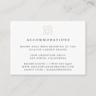 Hochzeitsunterkünfte mit Vintagem Logo Begleitkarte