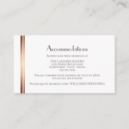 Hochzeitsunterkünfte mit weißem Kupfer Begleitkarte