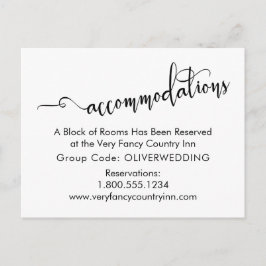 Hochzeitsunterkünfte Typografie-Abschlusskarte Postkarte