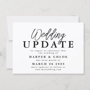Hochzeitsupdate Ändern Sie das Datum, an dem die V Save The Date