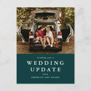 Hochzeitsupdate Datum ändern grünes Foto Postkarte
