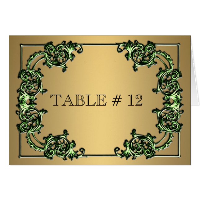 Hochzeitsveranstaltung für verzierte Tischnummer i (Vorderseite (Horizontal))