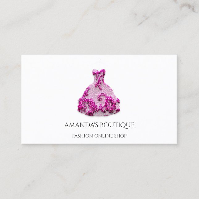 Hochzeitsveranstaltung mit rosa Blumendress Visitenkarte (Vorderseite)