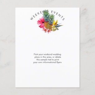 Hochzeitsveranstaltungen am Hawaiianischen Themenw Flyer
