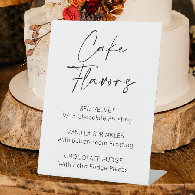 Hochzeitsveranstaltungen mit Kuchengeschmack Sockelschild (Cake flavors wedding sign)
