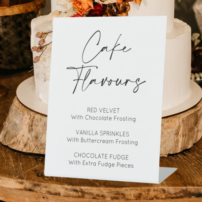 Hochzeitsveranstaltungen mit Kuchengeschmack Sockelschild (Cake flavours wedding sign)