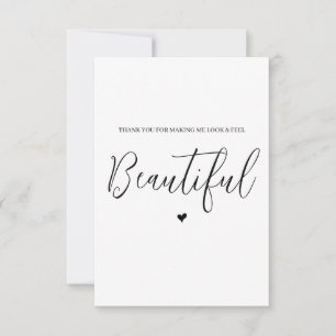 Hochzeitsverkäufer Danke Karte - Hair/Make-up