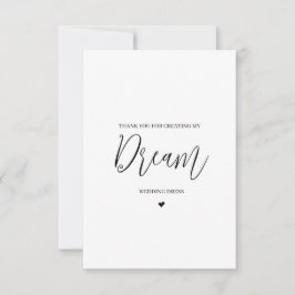 Hochzeitsverkäufer Dankeschön Karte - Seamstress