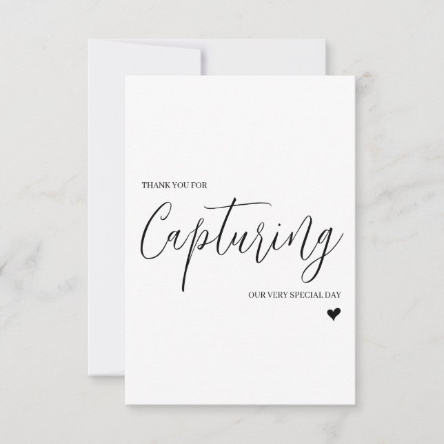 Hochzeitsverkäufer Vielen Dank Karte - Fotograf /  (Vorderseite)