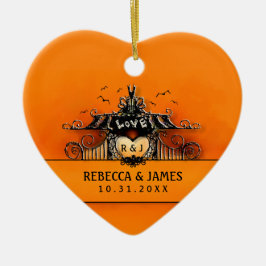 Hochzeitsverzierung - Halloween-Liebe Keramik Ornament