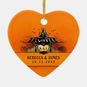 Hochzeitsverzierung - Halloween-Liebe Keramik Ornament