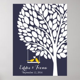 Hochzeitsvogel gelb poster