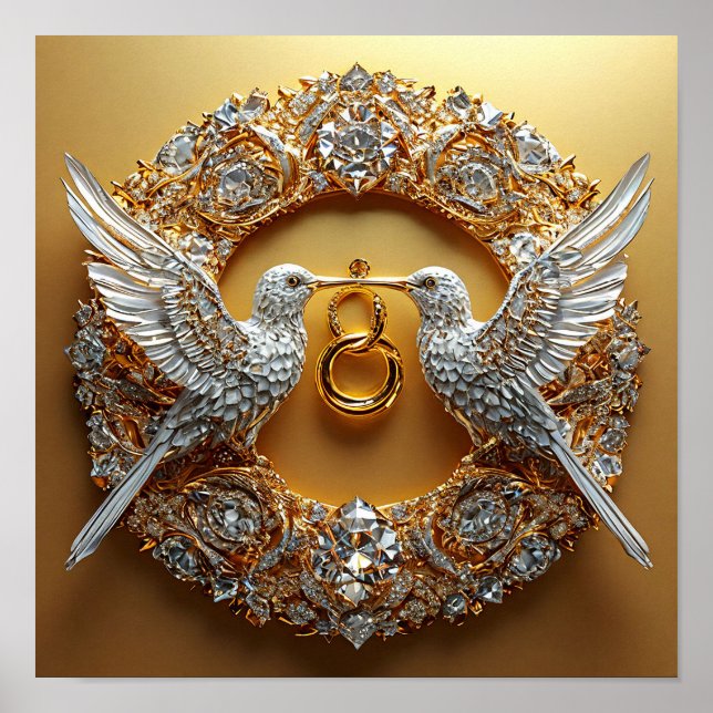 Hochzeitsvögel Poster (Vorne)