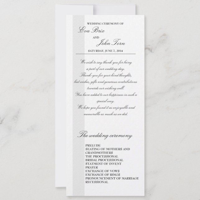 Hochzeitsvorgabe Einladung (Vorderseite)