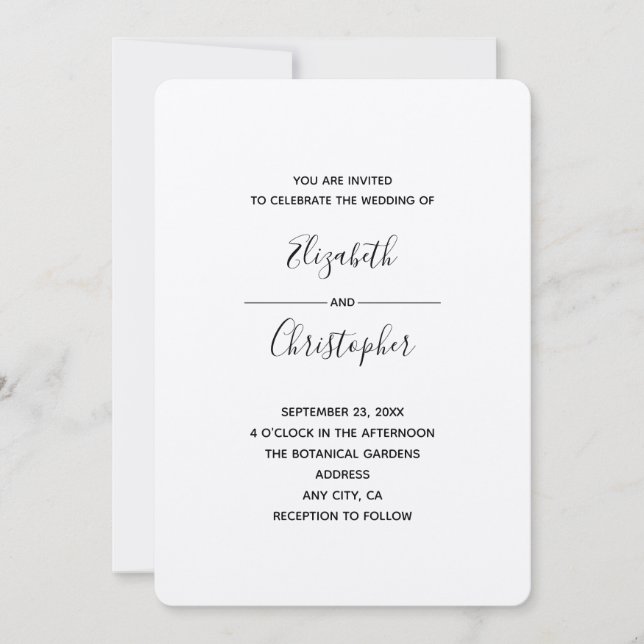 Hochzeitsvorlage 1b einladung (Vorderseite)