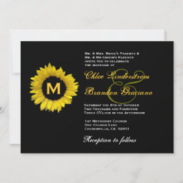 Hochzeitsvorlage für hellgelbe und schwarze Sonnen Einladung