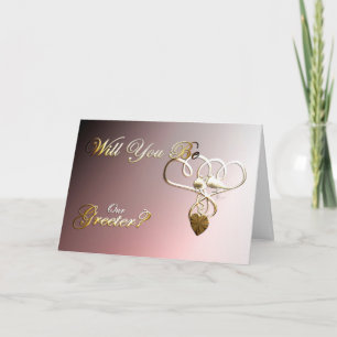 Hochzeitsvorschlag Größere goldene Tauben im Herze Dankeskarte