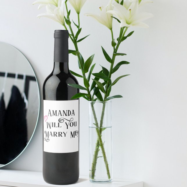 Hochzeitsvorschlag Heiraten Sie mir Weinetikett (Von Creator hochgeladen)