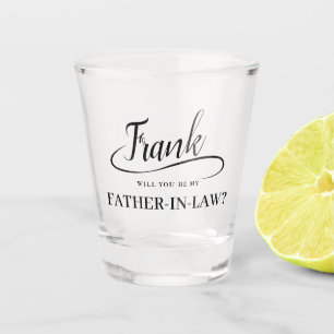 Hochzeitsvorschlag Vater im Gesetz Handgeschrieben Schnapsglas