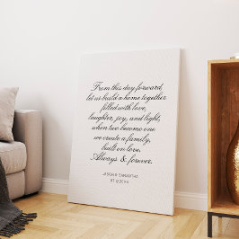 Hochzeitsvows Personalisierte Kalligraphie Leinwanddruck