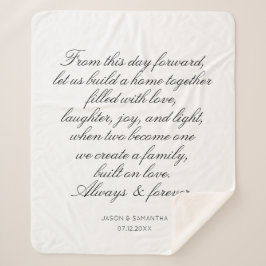 Hochzeitsvows Personalisierte Kalligraphie Sherpadecke