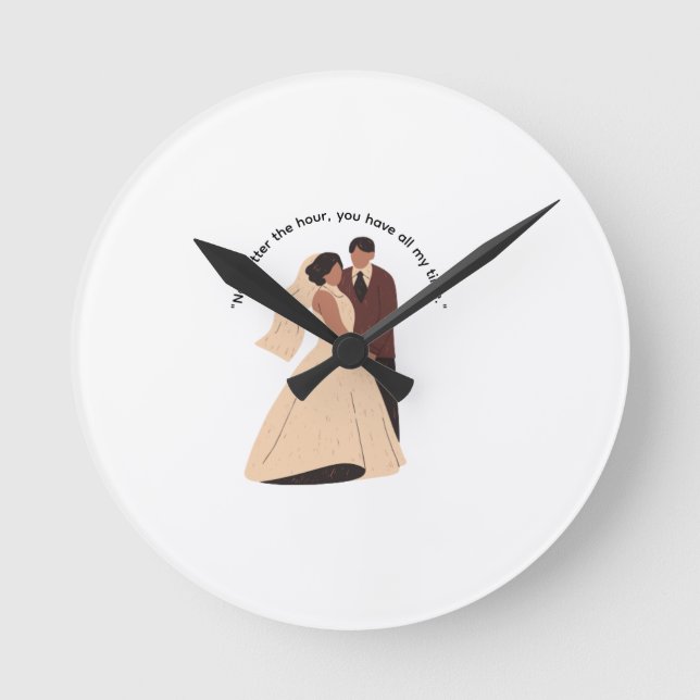 Hochzeitswanduhr Runde Wanduhr (Vorderseite)