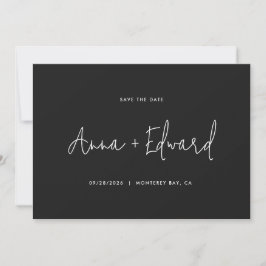 Hochzeitswasserfarbe botanisches Schwarz, modern m Save The Date