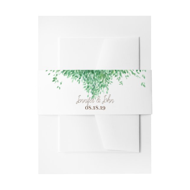 Hochzeitswasserfarbe rustikaler Stil Einladungsbanderole (Vorderseite Beispiel)