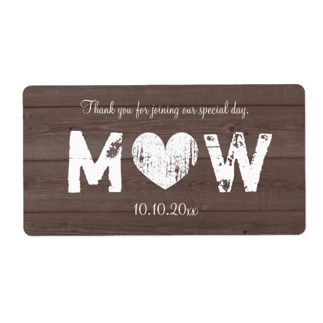 Hochzeitswasserflaschen aus Vintagem Holz (Vorne)