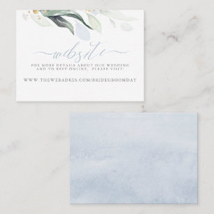 Hochzeitswebsite Dusty Blue Greenery Visitenkarte