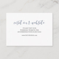 Hochzeitswebsite Einfügen Karte Navy Blue Script