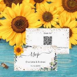 Hochzeitswebsite Eukalyptus sunflower UAWG QR-Code Begleitkarte