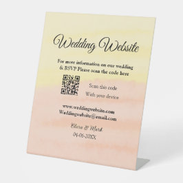 Hochzeitswebsite Hinzufügen von Q R-Code-Prüfung N Sockelschild