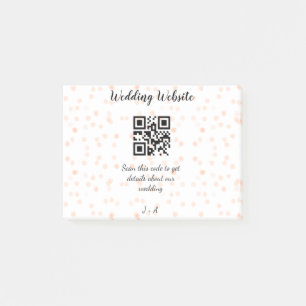 Hochzeitswebsite QR-Code für Details scannen orang Post-it Klebezettel