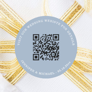 Hochzeitswebsite QR Details Informationen RSVP bla Runder Aufkleber