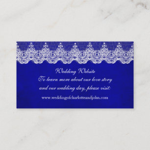 Hochzeitswebsite Royal White Blau Kobalt Spitze Begleitkarte