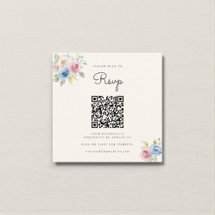 Hochzeitswebsite RSVP QR-Code Foto pastellfarbene Begleitkarte